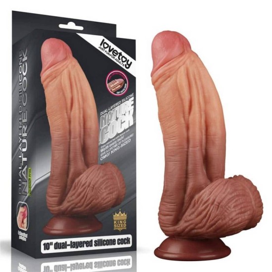 Dual Layered Silicone Nature Cock 25cm Sex Toys