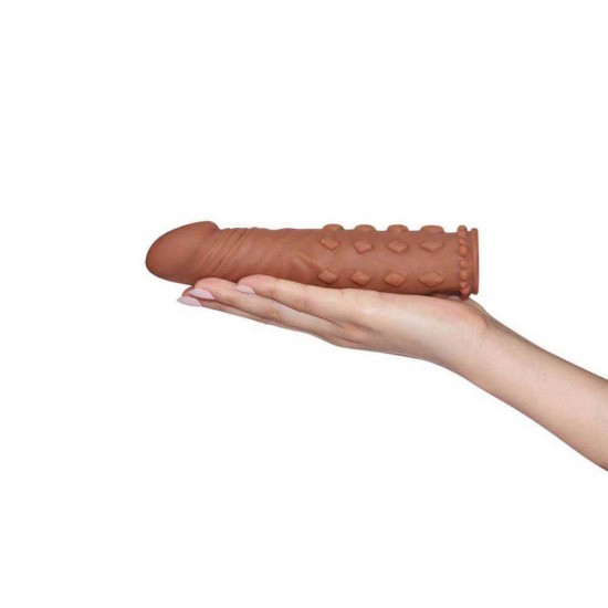 Μαλακό Κάλυμμα Με Κουκκίδες Pleasure X-Tender Penis Sleeve No.2 Brown Sex Toys 