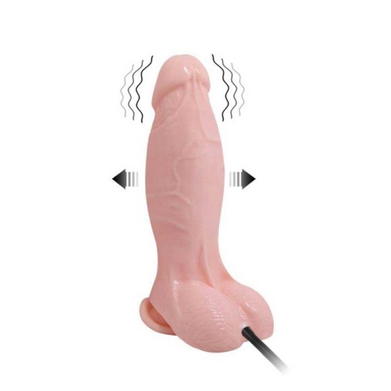 Ρεαλιστικό Φουσκωτό Πέος Με Δόνηση - Inflatable Realistic Vibrating Cock Flesh 18cm Sex Toys 