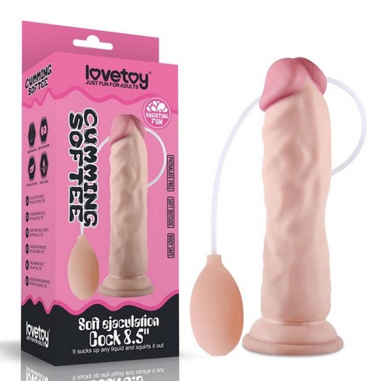 Ρεαλιστικό Ομοίωμα Εκσπερμάτισης - Soft Ejaculation Realistic Cock Beige 21cm Sex Toys 