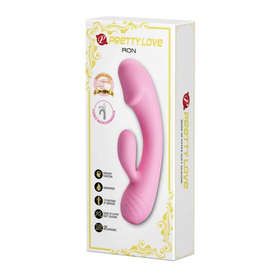 Rabbit Δονητής Με Μαλακή Σιλικόνη - Ron Soft Silicone Rabbit Vibrator Baby Pink Sex Toys 
