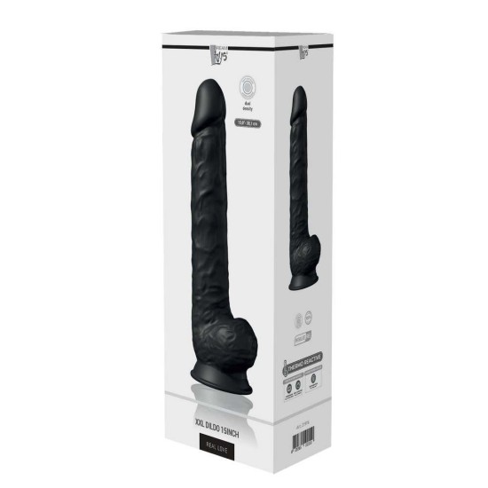 Πολύ Μεγάλο Μαλακό Ομοίωμα - Dual Density XXL Silicone Dildo Black 38cm Sex Toys 