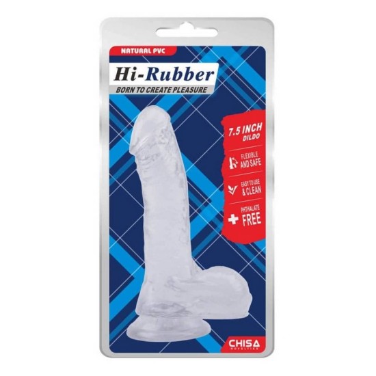 Ρεαλιστικό Πέος Με Όρχεις – Hi Rubber Dildo Clear 20cm Sex Toys 