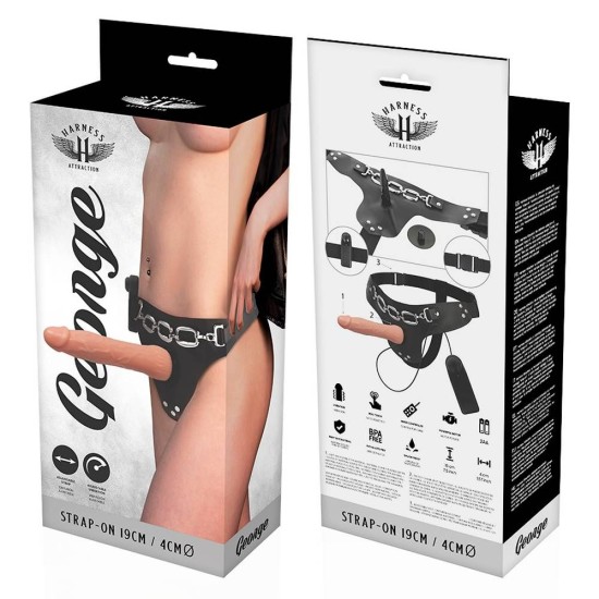 George Deluxe Strap On With Vibrating Dildo 19cm Sex Toys