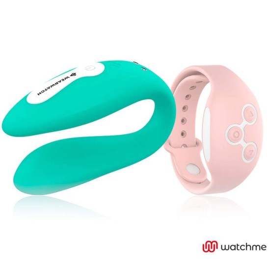 Ασύρματος Δονητής Ζευγαριών Με Βραχιόλι - Wearwatch Dual Pleasure Wireless Watchme Aquamarine/Pink Sex Toys 