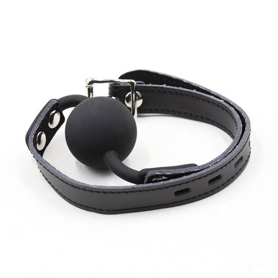 Δερμάτινο Φίμωτρο Σιλικόνης - Silicone Ball Gag With Leather Belt Fetish Toys 