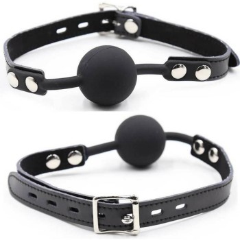 Silicone Ball Gag With Leather Belt