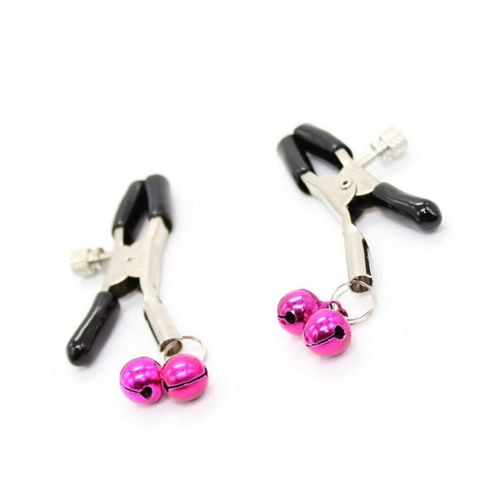 Double Bells Nipple Clamps Pink Fetish Toys 