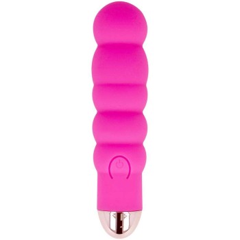 Επαναφορτιζόμενος Δονητής Με Ραβδώσεις - Rechargeable Vibrator Six Pink