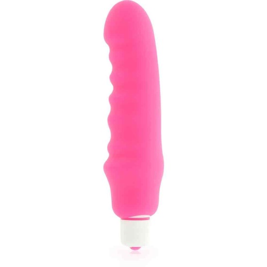 Κλασικός Δονητής Με Ραβδώσεις - Genius Silicone Vibrator Pink Sex Toys 