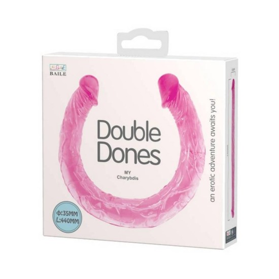 Διπλό Ρεαλιστικό Ομοίωμα Πέους - Realistic Double Dong Pink 44cm Sex Toys 
