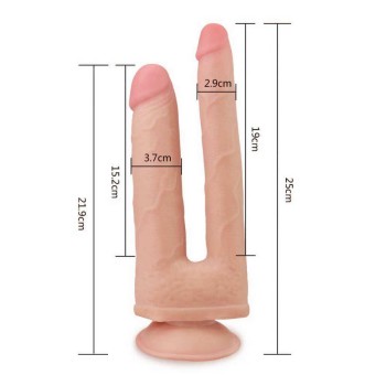 Διπλό Πέος Για Διπλή Διείσδυση - Skinlike Double Penetration Soft Cock 22cm