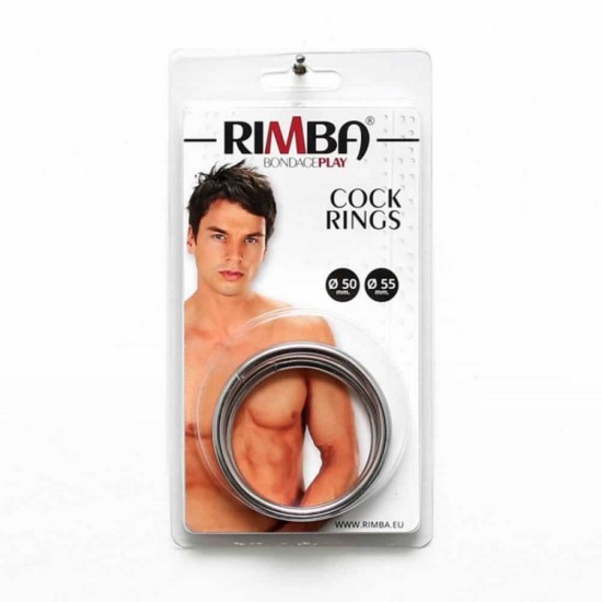 Rimba Metal Cock Rings Silver 2pcs Sex Toys