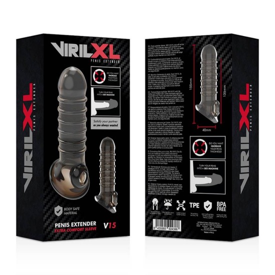 Penis Extender Extra Comfort Sleeve V15 Black Sex Toys