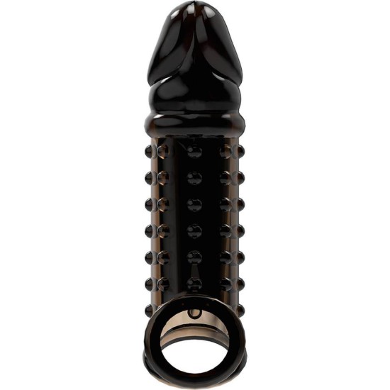 Ανάγλυφο Κάλυμμα Πέους - Penis Extender Extra Comfort Sleeve V11 Black Sex Toys 