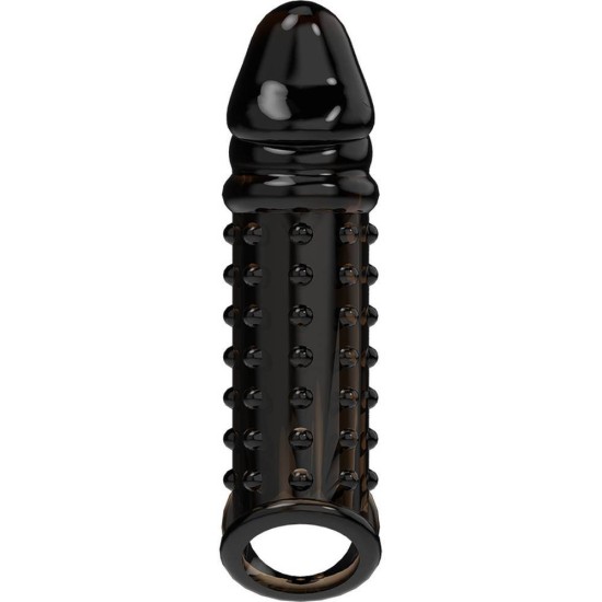 Ανάγλυφο Κάλυμμα Πέους - Penis Extender Extra Comfort Sleeve V11 Black Sex Toys 