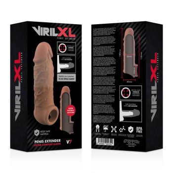 Penis Extender Extra Comfort Silicone Sleeve V7 Brown