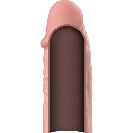 Ρεαλιστική Επέκταση Σιλικόνης - Penis Extender Extra Comfort Silicone Sleeve V3 Beige Sex Toys 