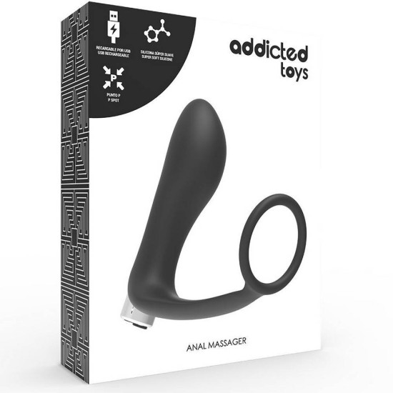 Σφήνα Με Δαχτυλίδι Πέους - Rechargeable Anal Massager With Cock Ring Sex Toys 