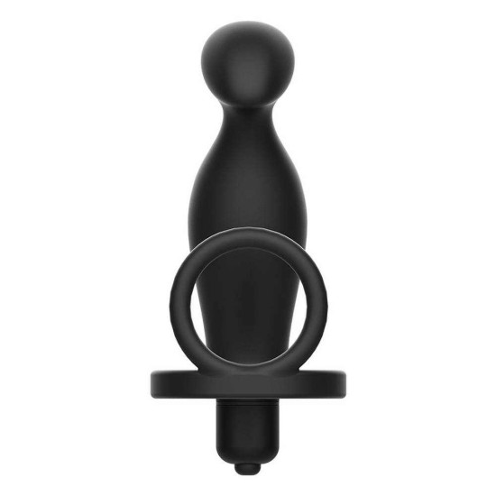 Σφήνα Με Δαχτυλίδι Πέους - Anal Plug With Black Silicone Cock Ring Sex Toys 
