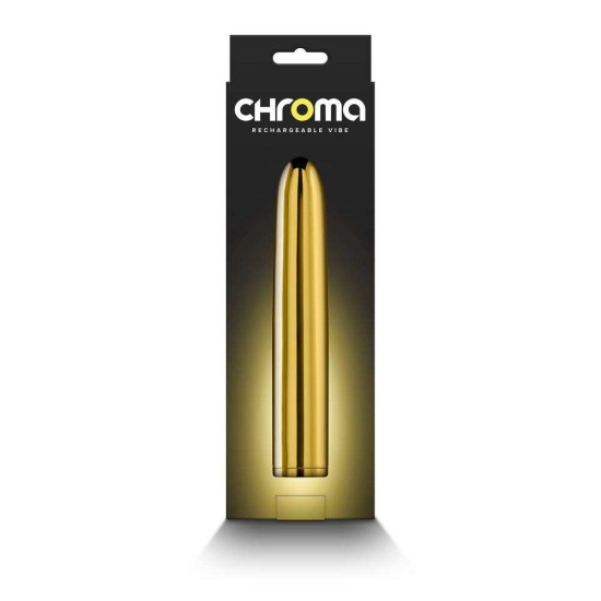 Επαναφορτιζόμενος Κλασικός Δονητής - Chroma Rechargeable Classic Vibrator Gold Sex Toys 