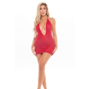 Σέξι Διάφανο Φόρεμα - Love Bite Plunge Halter Dress Red