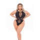 Σέξι Διχτυωτό Κορμάκι - Duchess Highneck Bodysuit Black Ερωτικά Εσώρουχα 