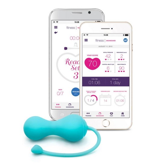 Κολπικές Μπάλες Με Εφαρμογή Κινητού – Krush App Connected Bluetooth Kegel Turquoise Sex Toys 