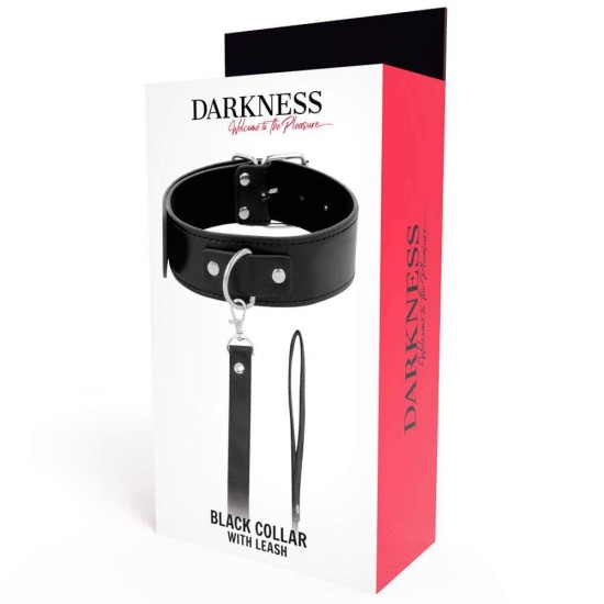 Darkness Black Collar With Leash Fetish Toys 