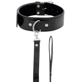 Darkness Black Collar With Leash