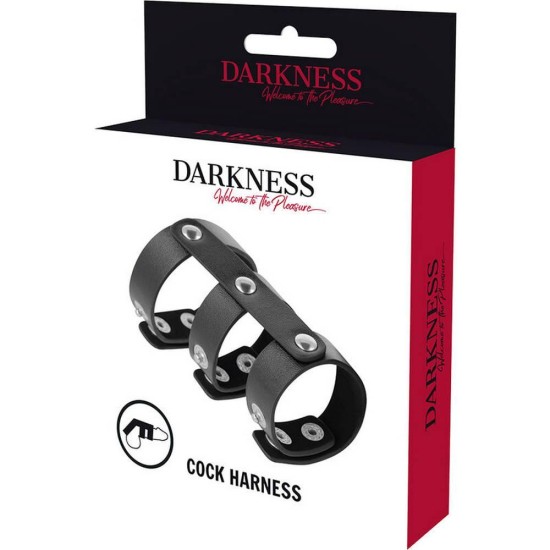 Darkness Leather Cock Harness Black Sex Toys