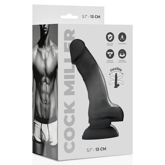 Ευλύγιστο Πέος Σιλικόνης - Cock Miller Silicone Dual Density Black 13cm Sex Toys 