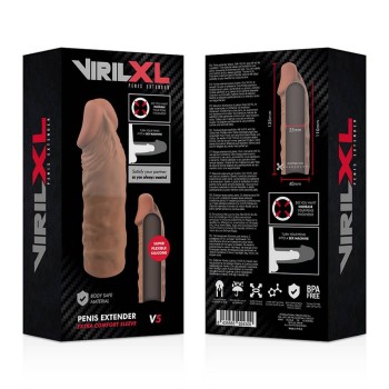 Penis Extender Extra Comfort Silicone Sleeve V5 Brown