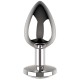 Metal Anal Plug With Gem Medium White Sex Toys