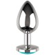 Metal Anal Plug With Gem Small Blue Sex Toys
