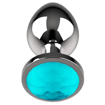 Μεταλλική Σφήνα Με Κόσμημα - Metal Anal Plug With Gem Large Blue