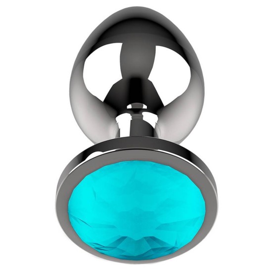 Metal Anal Plug With Gem Large Blue Sex Toys