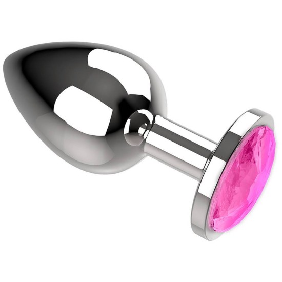 Metal Anal Plug With Gem Large Pink Sex Toys