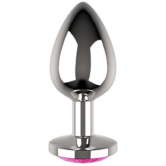 Metal Anal Plug With Gem Large Pink Sex Toys