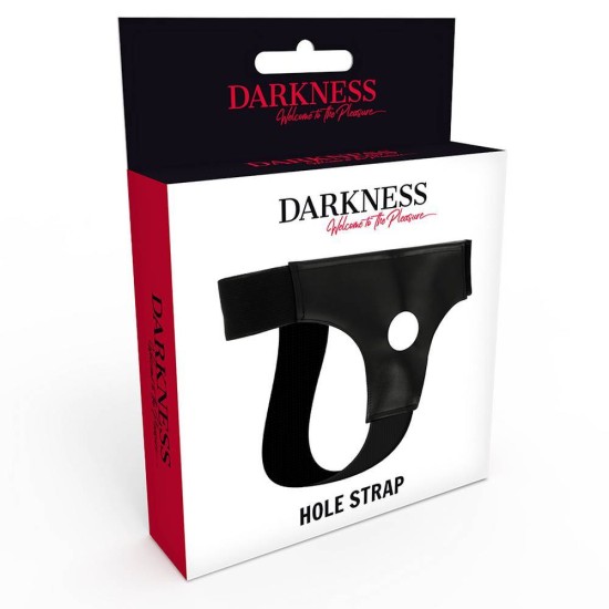 Ελαστική Ζώνη Στραπον - Darkness Hole Strap Black Sex Toys 