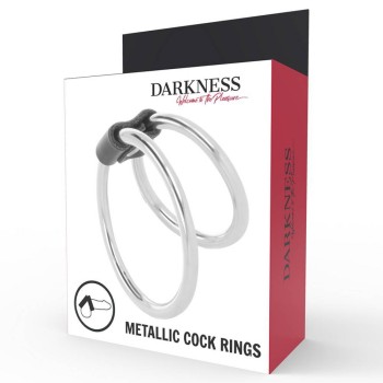 Διπλά Μεταλλικά Δαχτυλίδια Πέους – Darkness Double Metallic Cock Rings