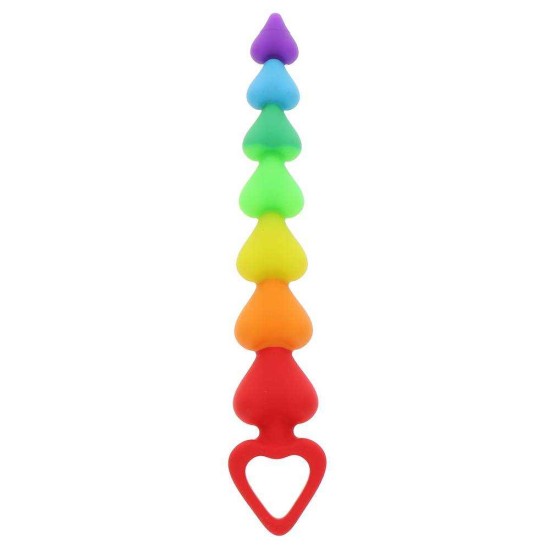 Πρωκτικές Μπίλιες Σιλικόνης - Rainbow Hearts Beads Sex Toys 