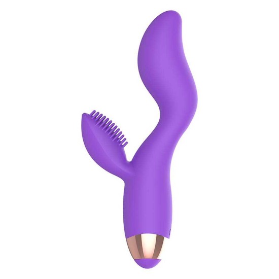 Rabbit Δονητής Με Κουκκίδες - Donna Rechargeable Silicone Rabbit Vibrator Purple Sex Toys 