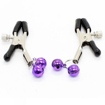 Σφιγκτήρες Θηλών Με Κουδουνάκια - Double Bells Nipple Clamps Purple