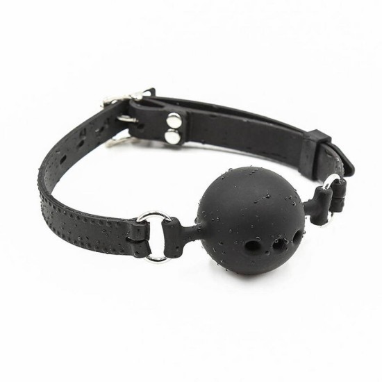 Φίμωτρο Σιλικόνης - Ohmama Fetish Breathable Silicone Ball Gag Black Fetish Toys 