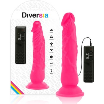 Ρεαλιστικός Δονητής Με Βεντούζα - Diversia Flexible Vibrating Dildo Pink 21cm