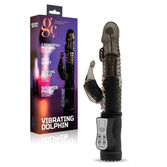 GC Vibrating Dolphin Vibrator Black Sex Toys