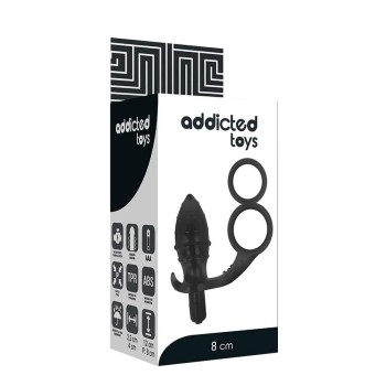 Δονούμενη Σφήνα Με Διπλό Δαχτυλίδι Πέους - Vibrating  Butt Plug & Double Penis Ring 