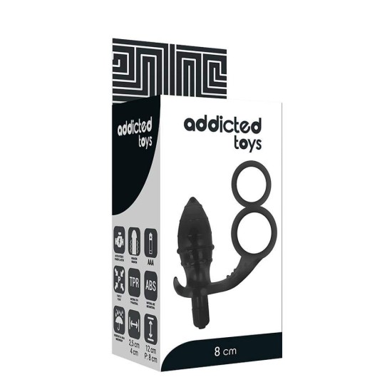 Δονούμενη Σφήνα Με Διπλό Δαχτυλίδι Πέους - Vibrating  Butt Plug & Double Penis Ring  Sex Toys 