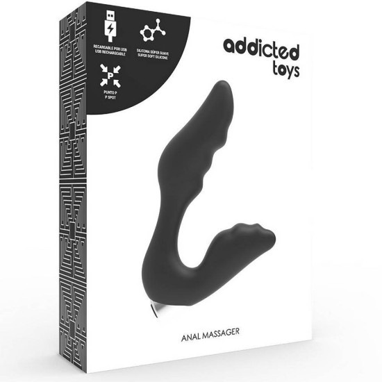 Black Rechargeable Prostatic Vibrator Sex Toys